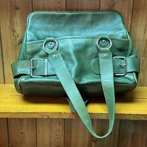 vintage green leather bag